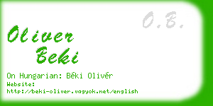 oliver beki business card