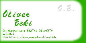 oliver beki business card